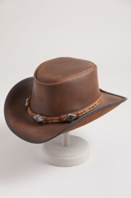 Calgary Leather Cowboy Hat with Conchos Overland