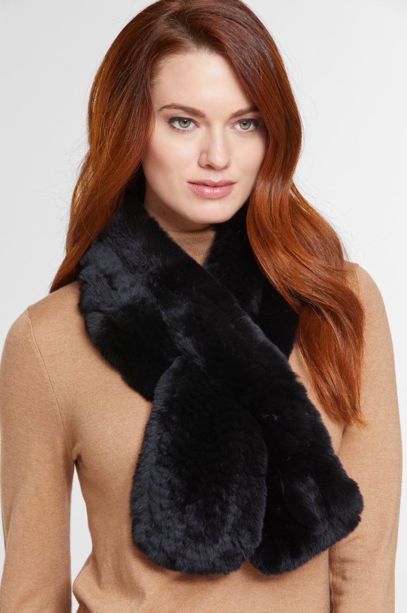 rabbit fur scarf