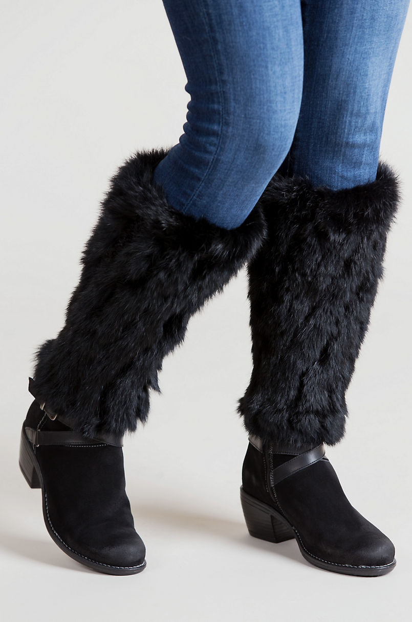 Knitted Rabbit Fur Boot Toppers