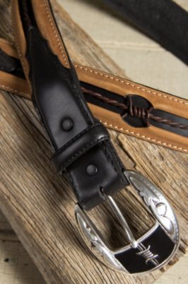 Fenced In Barbed Wire Leather Belt Overland
