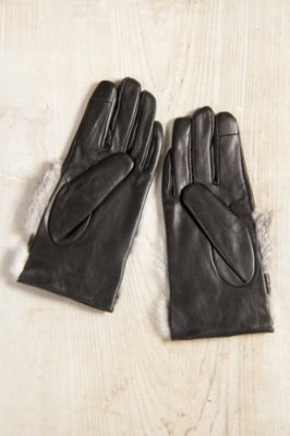 Women's Lambskin Leather Gloves with Rabbit Fur Trim Overland