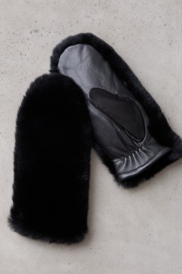 women's rabbit fur lined mittens