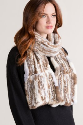 Knitted Danish Mink Fur Scarf Overland