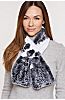 Knitted Rex Rabbit Fur Pull-Through Scarf with Rosette Detail 
