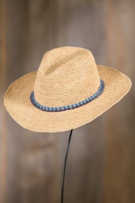 Handmade Continental Crocheted Raffia Cowboy Hat Overland