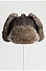 Vintage Leather Aviator Hat with Rabbit Fur Trim