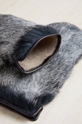 Women's CashmereLined Rabbit Fur and Lambskin Leather Gloves Overland