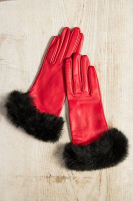 dents rabbit fur lined gloves