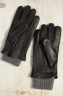 Men’s 2in1 CashmereLined Deerskin Leather Gloves Overland