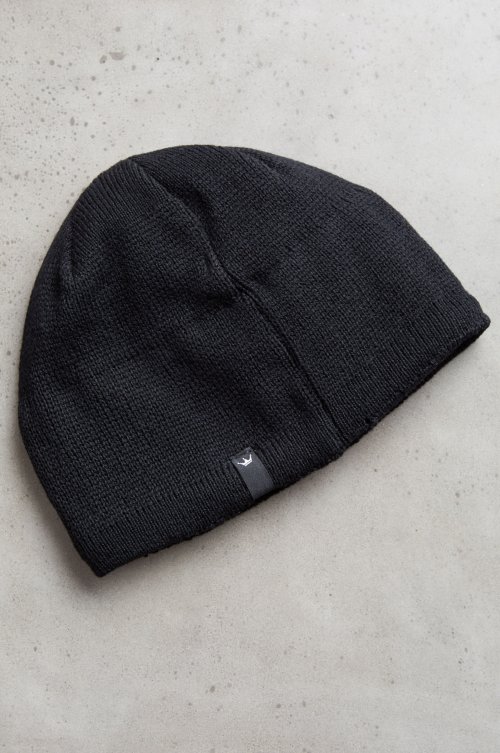 100/% Merino Wool Beanie Hat Unisex Black Hand Knitted