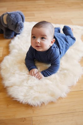 Long Wool Sheepskin Baby Rug Overland