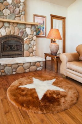 Overland Star 4.5' Round Premium Australian Sheepskin Rug | Overland