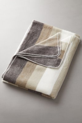 Striped Alpaca WoolBlend Throw Blanket Overland