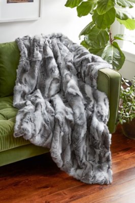 Snow Queen Rabbit Fur Throw Blanket Overland