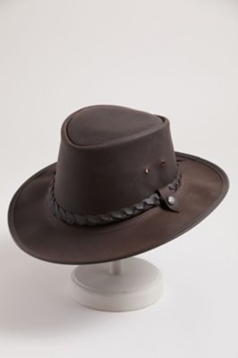 Traveler Crushable Leather Outback Hat Overland