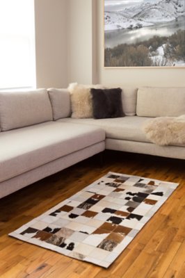 Overland 2.3' x 4.6' Patchwork Argentine Cowhide Rug | Overland
