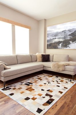 Overland 4.6' x 6.6' Patchwork Argentine Cowhide Rug | Overland